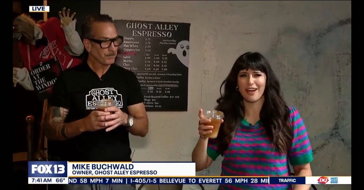 How did we do? #pikeplacemarketfoundattion#fox13news#ilovecoffe